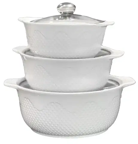 Misy a misky MAKRO - Misa 3ks s pokrievkou, 2L, 1,2L,0,8L