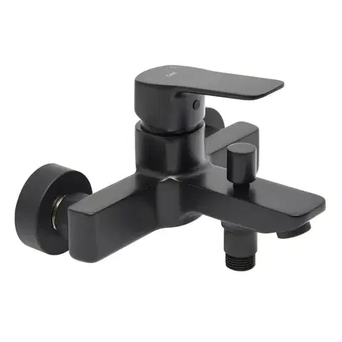 Kúpeľňové batérie Vaňová batéria SAT Cube Way bez sprchového setu 150 mm čierna matná CU222C CU222C