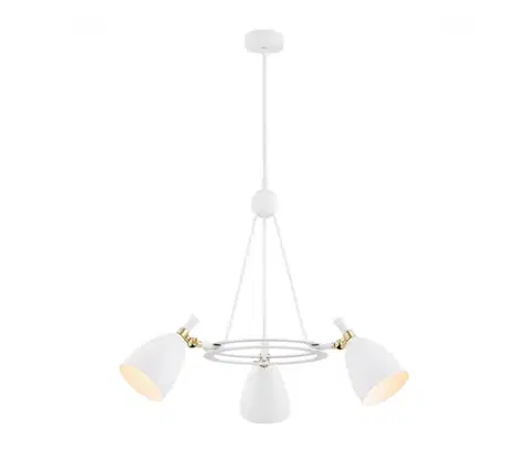 Svietidlá Argon 6148 - Luster na tyči CHARLOTTE 3xE27/15W/230V biela/zlatá 6148