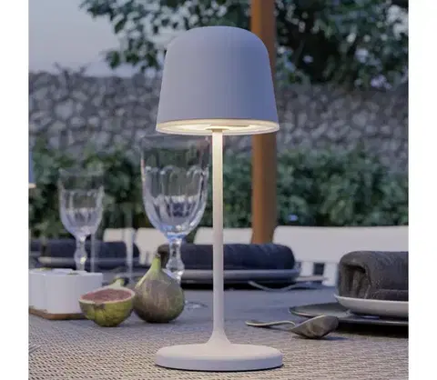 Lampy Eglo 901878 - stmievateľná vonkajšia nabíjateľná LED stolová lampa MANNERA-S LED/1,8W/5V IP54 šedá 901878