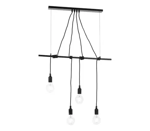 Svietidlá ONLI - Luster na lanku WIRE 4xE27/15W/230V čierna 4853/S4N