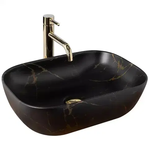 Umývadlá Umývadlo na dosku Belinda Black Marble Mat