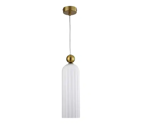 Svietidlá Light Prestige Luster na lanku PIEGA 1xE14/40W/230V mosadz/biela LP-939/1P white