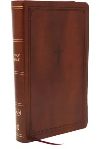 Náboženstvo KJV Giant Print End-of-Verse Reference Bible, Brown Leathersoft, Red Letter, Comfort Print - Thomas Nelson
