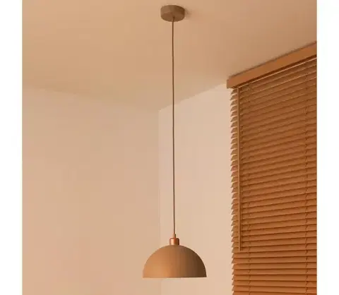 Svietidlá  - Závesný luster na lanku IRONLINE 1xE27/15W/230V priemer 27 cm béžový/medený 70484