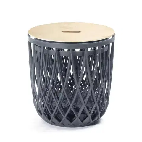 Úložné boxy NABBI IKUBS3 plastový univerzálny kôš (3 ks) 35/55 l antracit