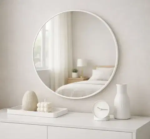 Dekorácie a bytové doplnky Okrúhle dekoratívne zrkadlo FI80 WHITE