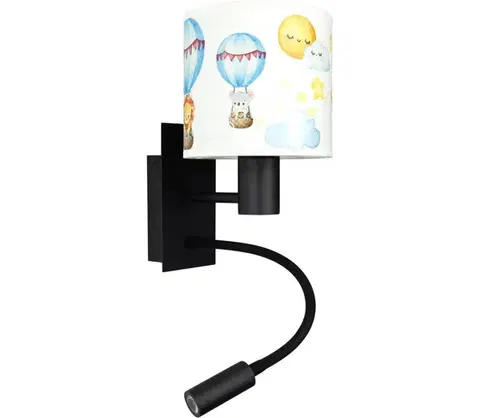 Svietidlá BRILAGI - LED flexibilná lampa BOBO 1xE27/25W/230V + LED/3W čierna/biela/so zvieratkami BG1558+BG5583