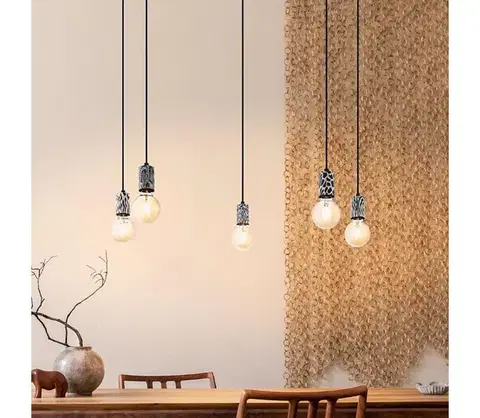 Svietidlá Eglo 43314 - Závesný luster COULSDON na lane 5xE27/10W/230V 43314