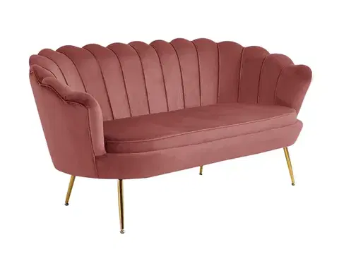 Pohovky a gauče KONDELA Noblin pohovka ružová (Velvet) / zlatá