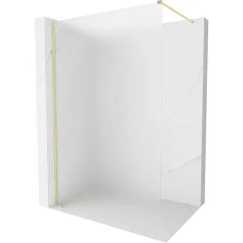 Sprchové dvere MEXEN/S - Kyoto-X Sprchová zástena WALK-IN 110 x 200, dekor 10 mm, zlato kefovaná 800-110-101-55-30-X