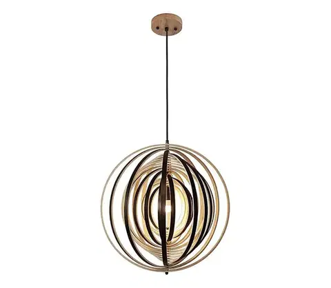 Svietidlá  Drevený luster na lanku 1xE27/60W/230V pr. 50 cm masív/dýha/kaučukovník WRE072
