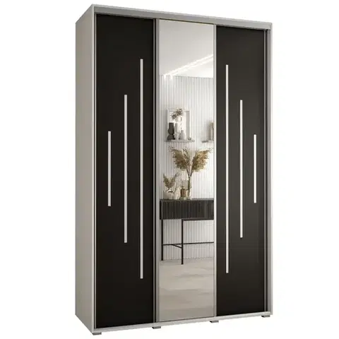 Šatníkové skrine Skriňa 45 Canaris 13 160 biela/čierna/silver