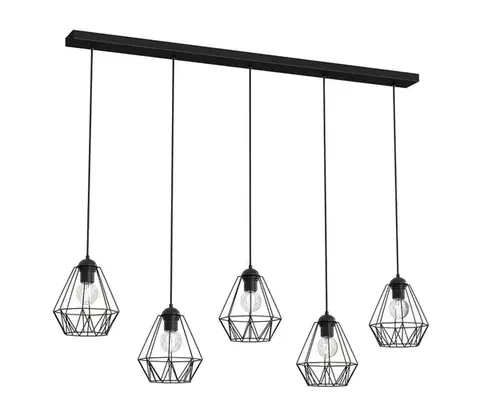 Svietidlá  Luster na lanku BERGEN 5xE27/60W/230V čierna 0607
