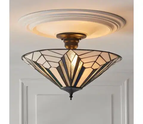 Svietidlá Endon 111895 - Prisadený luster Tiffany ASTORIA, 3×E27, 10 W, 230 V, priemer 48 cm 111895