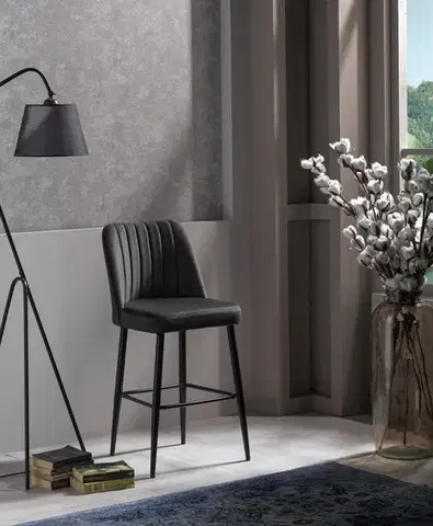 Barové stoličky Bar Stool Set (2 Pieces) Vento - Anthracite