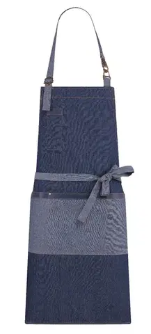 Oblečenie, obuv a doplnky TOMA Barmanská zástera vysoká TOMA - modrá jeans / eko koža 