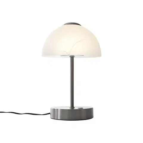 Stolné lampy Dizajnová stolná lampa oceľová s opálovým sklom vrátane LED stmievateľná - Joya