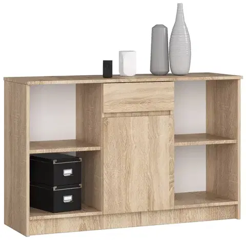 Komody a skrinky Dizajnová komoda B52-120, dub Sonoma