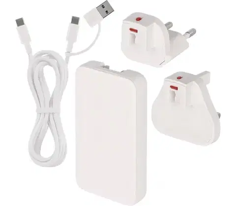 Predlžovacie káble  Cestovný adaptér s vymeniteľnými nástavcami USB GaN 100-250V V1TG65