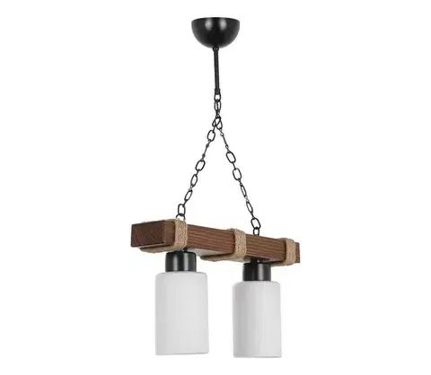 Svietidlá  Elegantný luster na reťazi JASMIN 2xE27/40W/230V hnedá/biela 534LUN3373