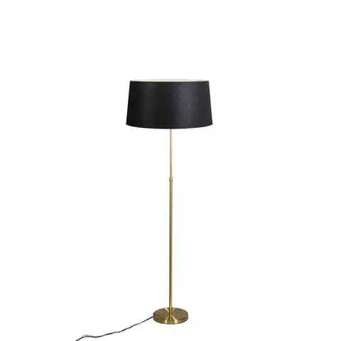Stojace lampy Stojaca lampa zlatá/mosadz s čiernym tienidlom 45 cm nastaviteľná - Parte