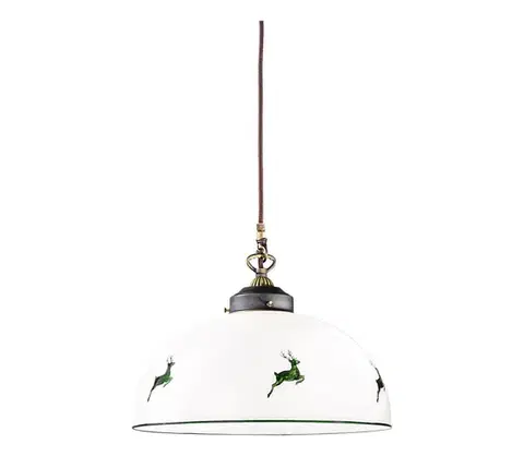 Svietidlá Kolarz 731.32.102 - Luster na lanku NONNA 1xE27/75W/230V pr. 36 cm jelene zelená 731.32.102