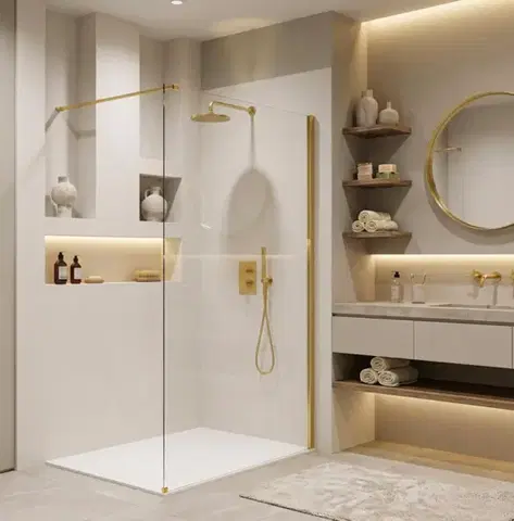 Sprchové dvere REA/S - Sprchová zástena Flexi Transparent / Gold 100 KPL-K99562