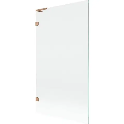 Sprchové dvere MEXEN/S - Lunar L vaňová zástena FIX 100 x 150, transparent, meď kartáčovaná 897L-100-000-65-00