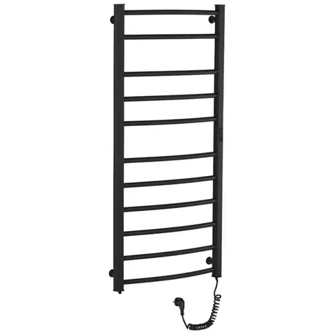 Radiátory do kúpeľne CERANO - Elektrický sušiak uterákov Luca, s displejom - 187 W - čierna matná - 1160x550 mm LIV-EG-11-55-D