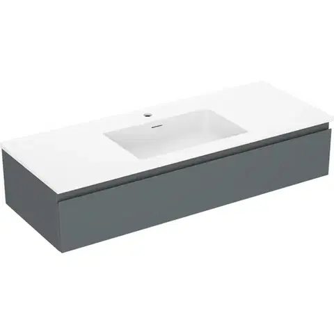 Kúpeľňový nábytok MEXEN/S - Orio kúpeľňová skrinka 120 cm s umývadlom Otis, 1 šuplík, grafit mat/biela mat 91A10-12023-1-BF66-W18M01
