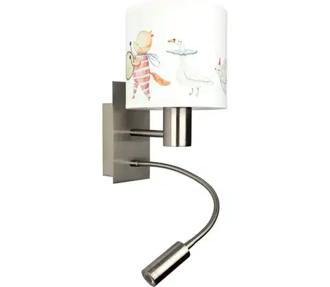 Svietidlá BRILAGI - LED flexibilná lampa BOBO 1xE27/25W/230V + LED/3W m. chróm/biela/zvieratká BG1556+BG5576