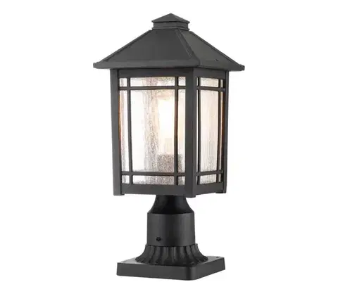 Záhradné lampy Elstead Quoizel QZ-CEDAR-POINT3-M-BK - Vonkajšia lampa CEDAR POINT 1xE27/60W/230V IP44 QZ-CEDAR-POINT3-M-BK