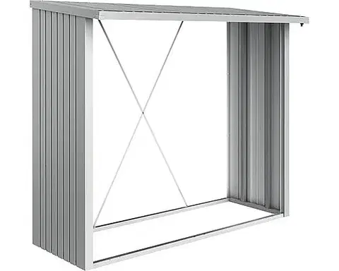 Drevníky Biohort Drevník BIOHORT Woodstock 229 x 102 x 199 cm (strieborná metalíza)