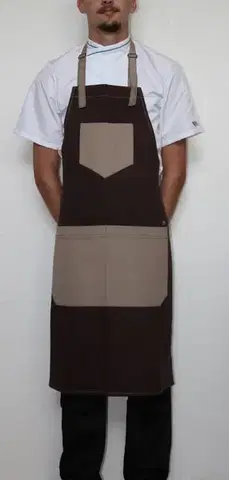 Oblečenie, obuv a doplnky PROFIKUCHAR.SK Kuchárska zástera ku krku Profikuchar FASHION 100% bavlna - hnedá