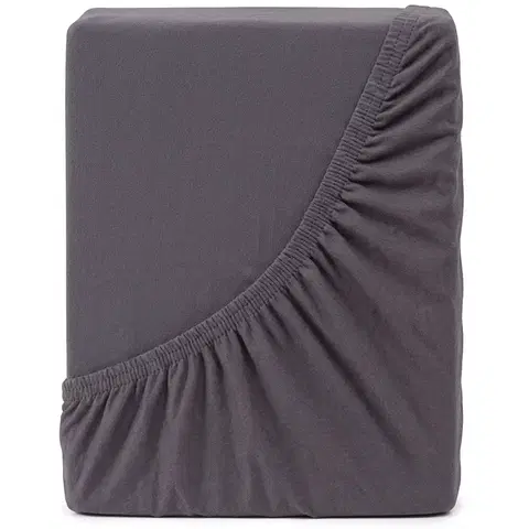 Plachty 4Home jersey prestieradlo Mako antracit, 90 x 200 cm