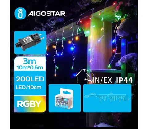 LED osvetlenie  B.V.  - LED vonkajší vianočný reťaz 200xLED/8 funkcií 13x0,6m IP44 viacfarebný B103031QH