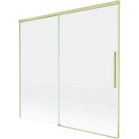 Sprchové dvere MEXEN/S - Rox vaňová zástena 2-krídlová posuvná 170 x 150, transparent, zlatá kartáčovaná 8C9-170-001-55-00