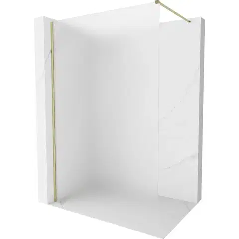 Sprchové dvere MEXEN/S - Kyoto-X Sprchová zástena WALK-IN 80 x 200, dekor 10 mm, zlato 800-080-101-50-30-X