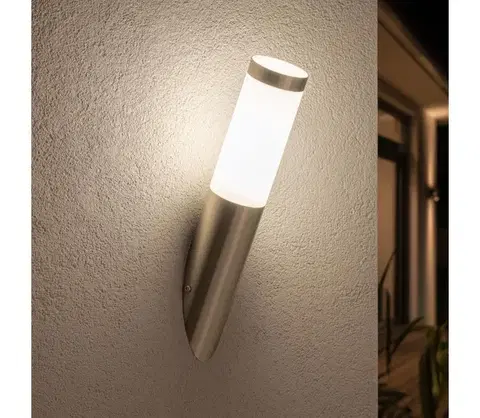 Záhradné lampy BRILAGI - Vonkajšie nástenné svietidlo ELIA 1xE27/20W/230V IP44 chróm GD-EL0040-91