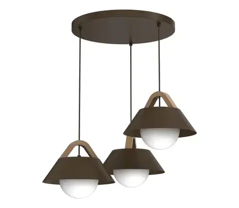 Svietidlá  Luster na lanku FUNDA 3xE27/15W/230V hnedý 4211A