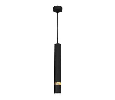 Svietidlá  Závesný luster na lanku JOKER 1xGU10/25W/230V čierna/zlatá MLP6079