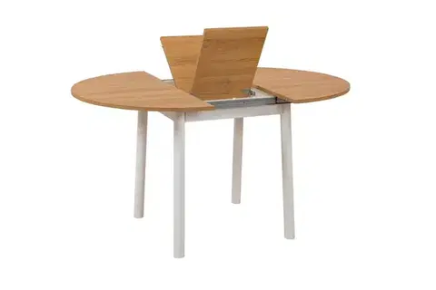 Jedálenské stoly Extendable Dining Table Oliver - Oak, White