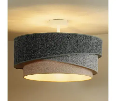 Svietidlá -Prisadený luster KOBO ECO REC. 1xE27/15W/230V pr.45 cm zelená/šedá/krémová 604802