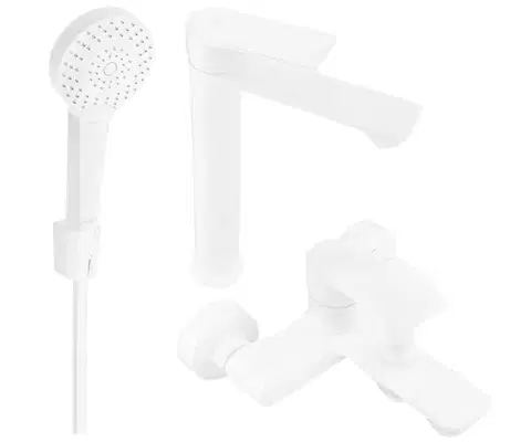 Sprchy a sprchové panely MEXEN/S - Royo R05 Set umývadlové a vaňové batérie s príslušenstvom, biela 72213R05-20