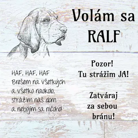 Tabuľky s venovaním (darčeky) Obraz na stenu - Jedinečná tabuľka o psíkovi na bránu