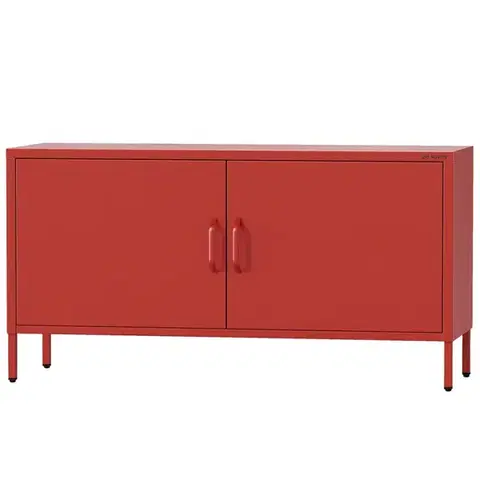 RTV stolíky v podkrovnom štýle TV Stolík Kovový Rosa Modern Red