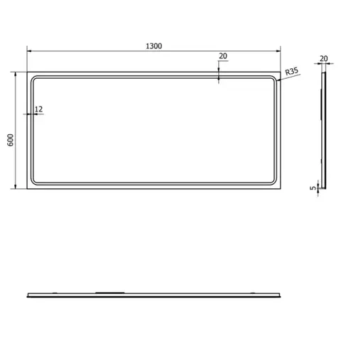 Kúpeľňové zrkadlá SAPHO - GEMINI zrkadlo s osvetlením LED 130x60cm GM130