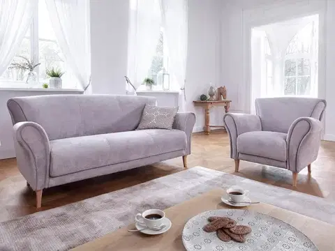 Sedacie súpravy PYKA Bella sedacia súprava drevo D0233 / púdrová (Fresh 9)