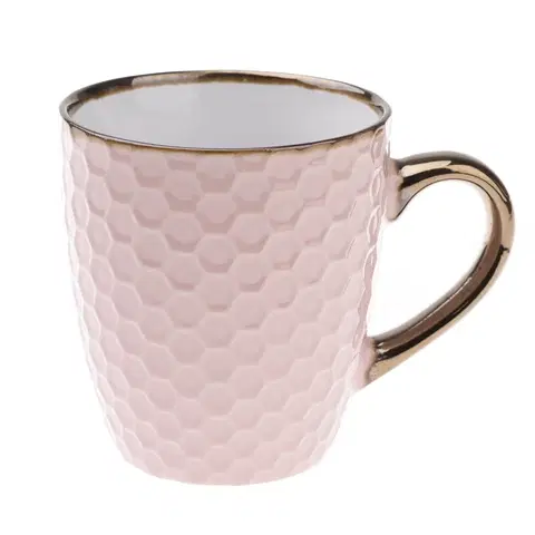 Hrnčeky a šálky Keramický hrnček Plást 8 x 8,7 cm, ružová